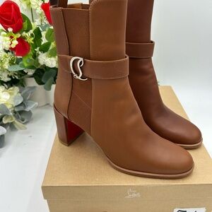 Women's Christian Louboutin Chelsea ankle booty 70  size 39.5 made in Italy